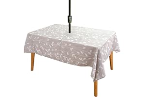 Cozomiz Tovaglia per Tavolo da Cortile Copritavolo sotto Tovaglia Rotonda Rettangolare Tavolino Impermeabile Antimacchia Tovaglia da Giardino con Foro 153x305cm Stampa Floreale 5