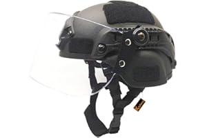 Koyheng Selewell Airsoft Mich 2000 ACH Casque Tactique avec visière Transparente NVG et Rail latéral