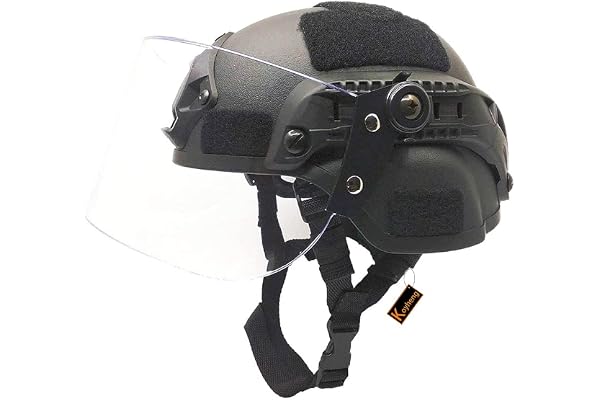 Koyheng Mich 2000 Casque léger et Rapide avec visière Transparente pour Airsoft Paintball CS War Games Sports de Plein air