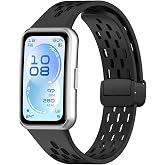 Rongep [Air Loop] Huawei Band 11/11 Pro ile Uyumlu Kordon Delikli Tasarım Manyetik Tokalı Huawei Band 11 Kordon Terletmeyen Y