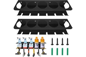 KDFALO 2PCS Dosenhalter für Sprühflaschen,Spraydosenhalter,Sprühdosenhalter,Werkstatt Halterung für Garage Geschäft und Zuhause,Dosenhalter für 5 Sprühdosen und 6 Schlitzen，Werkzeug wandhalterung regal