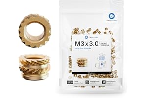 CNC KITCHEN CNC COCINA Inserto roscado original, versión corta, M3x3, 100 piezas, 100% libre de plomo y cadmio