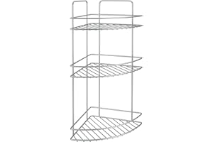 Metaltex REFLEX - Rinconera Baño 3 Niveles. Acabado POLYTHERM color Gris. Dimensiones: 53 x 23 x 23 cm, Gris