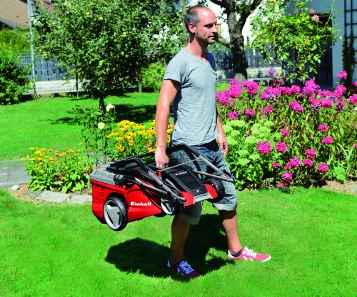 Einhell Elektro Rasenmäher GE-EM 1536 HW (1500 W, 36 cm Schnittbreite, 6-fache Schnitthöhenverstellung 25-75 mm, 40 l Fangbox, Highwheeler) - 10