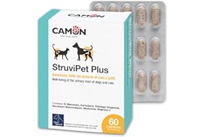 CAMON | StruviPet Plus, Alimento Complementare Dietetico per Cani e Gatti per il Benessere delle Vie Urinarie, 60 Compresse da 1g