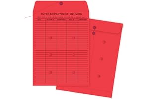 Quality Park Lot de 100 enveloppes Interoffice imprimées d'un côté avec cordon Rouge 10 x 13 cm