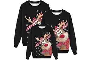 Générique Pull de Noël Famille Pull de Noël Moche Ensemble Familial Sweat à Manches Longues Sweat imprimé de Noël Ensemble Familial Nouvel an
