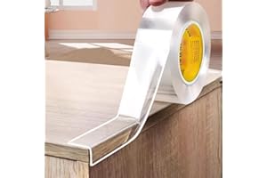 Issimober Clear Edge Protector Strip 20mm x 3m Transparent Self-Adhesive Safety Bumper Guard Proofing Edge Corner Protector for Cabinet Doors Tables Glass Desks Beds and Kitchen Countertops Waterproof