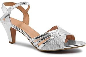 Fashion Thirsty Women's Low Heel Bridal Wedding Shoes Prom Evening Party Occasion Heeled Open Toe Strappy Bridesmaid Dress Wide Fit Sandals Size