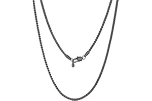 PROSTEEL Collar de Cadenas Venecianas Planas Acero Inoxidable para Mujeres Hombres, 4mm / 6mm Ancho, 41cm - 76cm Largo, Tono Platino/Dorado/Negro, Incluye Caja de Regalo