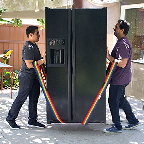 Tragegurt 2-Personen Transportgurt für Möbel und Umzug, Tragehilfe 2-tlg., Hebegurt bis 300 kg, Regenbogenfarben - 2