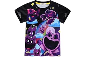 DONY Smilinges Camisetas Critterses para Niña Niño Niños,Catnapes T-Shirt Disfraz Ropa Manga Corta para de DiversióN GráFico 3D Dibujos Animados Verano Disfraz Mardi Gras Fiesta Halloween