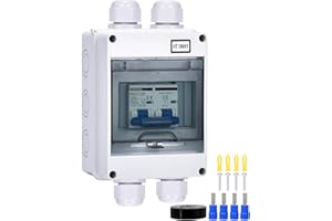 DIHOOL Interruttore automatico del fusibile DC 500V (DC 36-500V) 100A 2 poli con alloggiamento impermeabile IP65, interruttore DC per il sistema solare fotovoltaico, interruttore motore