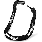 MUPAS Fahrradschloss mit 5 stellig,Fahrrad Zahlenschloss aus Gehärtetem Stahl,Anti-Diebstahl Fahrradkette Schloss mit Kombina