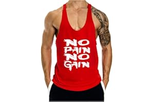 WAZZAP Herren No Pain No Gain Bodybuilding Tank Top Stringers Gym Fitness Sport Muskelshirt Ärmellos T-Shirt