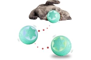 Nizirioo Giocattoli interattivi per gatti palla giocattolo elettrico: palla per gatti con luce a LED, bobina automatica a 360 gradi USB ricaricabile per gatti, blu