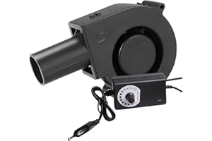 BORDEAG Ventilador radial de 12 V, ventilador con regulador de velocidad, ventilador de turbina, ventilador de refrigeración para ventilación, cambio de ventilador, barbacoa, hinchable, chimenea, ventilador