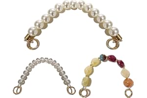 HNJKJEU Handtaschenkettenriemen, 3 Stück Riemen für Handtasche, Griff für Handtasche, Schulterriemen für Taschen, Acryl Tasche Kette, Perlen kette Handtasche für DIY Handtaschen und Kupplungen(Etwa 28cm lang)