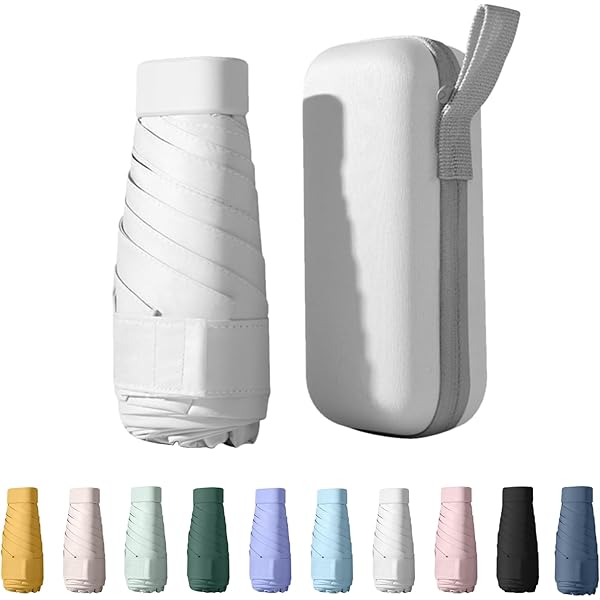 Mini Parapluie Compact Anti-UV/Coupe-Vent 6 Nervures Solides