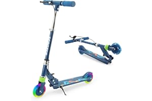 TENBOOM Roller Kinder ab 3 Jahre, 2 Räder Klappbar Scooter,3 Höhenverstellbare Kinderroller,Led-räder Kinderscooter für Mädchen Jungen