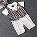 Infant Toddler Boy Baby Bowknot Gentleman Romper Jumpsuit Outfit Plaid Clothes