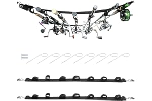 TOPOLOAR 7 Stange Angelrutenhalter Träger für Fahrzeuge, 2er Pack Auto Angelrutenhalter Riemen mit Metallschnalle, einstellbar 29 bis 60 Zoll für LKW SUV, Waggons, Van