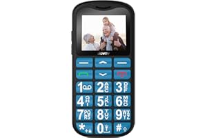 ukuu Big Button Mobile Phone for Elderly Easy to Use Basic Mobile Phone SIM Free Unlocked Senior Mobile Phone with SOS Button, Speed Dial, 1000mAh and Bluetooth -Blue