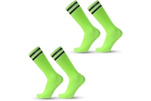 SKHAOVS 2 Paires Longue Chaussettes Foot Enfant Chaussettes de football confortables à section mince pour enfants pour Garçons et Filles de 5 à 12 Ans Entraînement au Football, Course, Sport