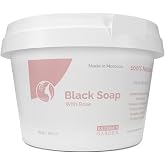 Fatima's Garden Black Soap with Rose Oil - Natural Scrub, 450 g