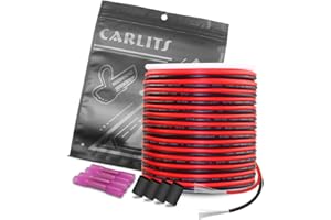 CARLITS 30m 22AWG Cable de Extensión Cable de Alambre Trenzado Cobre Estañado 2x0.3mm² Calibre 22 Conexión Cable Eléctrico 12V 24V DC para Tiras de LED Color Unico 3528 5050 2835