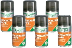 Copyr Kenyatrin Safe - Insetticida Antizanzare, Mosche e Insetti Volanti, 6 Bombole 250ml, Piretro Insetticida Biologico Repellente Zanzare Professionale Casa, Ho.Re.Ca., Settore Pubblico, Sanitario