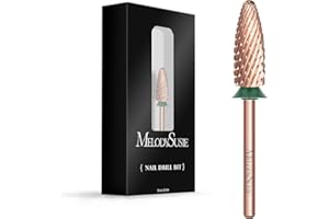 ‎MELODYSUSIE MelodySusie Flammenförmige Langfräser Nagelfräser Bits, 3/32'' Hartmetall-Wolfram Fräser Bits Nagelfräser Aufsätze für Maniküre/Pediküre/Cuticle/Gel-Polishing (Roségold)