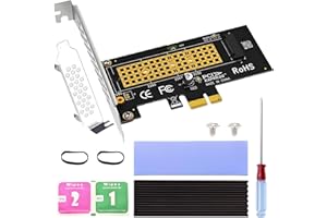 ZHUROUPU M.2 NVMe zu PCIe X1 Adapter für PCI-E 4.0/3.0/2.0 für 2230/2242/2260/2280 M.2 NVMe SSD M Key PCI-e 4.0 1700MB/s Geschwindigkeit mit Kühlkörper für Windows für Linux für OS X (Schwarz)