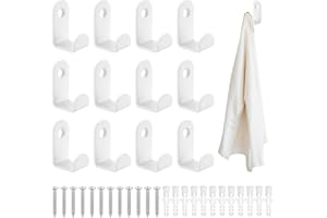 QJKEJI 13 Pcs Ganchos Percheros Pared Blancos, Colgadores Pared de L, Ganchos Pareds, Perchas Pared Gancho para Colgar Ropa Sombrero Toallas Llaves Bolsos Hogar Baño Cocina