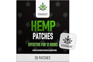 StrongLife Hemp Patches - 30 Hemp Oil Patches - 70mg per Pack with Total of 2100mg -12 Hour Transdermal Adhesive Clear Patchese - Hemp Cream Topical Alternative (Fabric Patch)