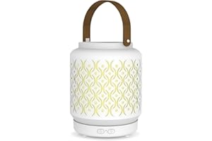 ‎ZEN ARÔME Zen'Arôme - Nomadischer Laternen-Diffusor für ätherische Öle Madrid (bis zu 40m²) für drinnen/draußen - Integrierter wiederaufladbarer Akku, 20h Betriebsdauer - Dimmbares RGB-Licht - Tragegriff