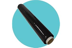 Triplast 2 Rolls x 400mm Black Pallet Stretch Wrap | Extra Long Roll, Standard Core, 17mu Thick | Shrink Wrap, Cling Film, Plastic Wrap | Packaging for Removals, Industrial & Warehouse Use