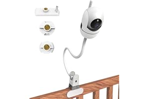 Yaekea Flexible Baby Monitor Mount for Hello Baby Camera Compatible with Hello Baby HB6550/HB65/HB6560/HB6340/HB6339/ 1/4 Inch Hole Baby Monitor Clip Mount for Crib Wherever