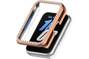 GETBSTOOP Samsung Galaxy Fit 3 Watch Bands, Straps, and Screen Protector - PC Diamond Inlaid Case for SM-R390