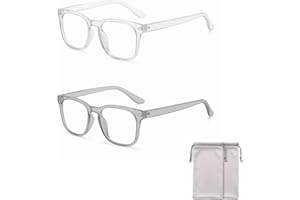 ZWWOGE 2Pièces Lunettes Anti Lumière Bleue,Transparent et sarcelle transparent,Lunette Gaming d'Ordinateur,Lunette Monture Transparent Homme Femme,Soulager Les Verres De Fatigue