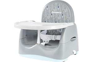 Badabulle Réhausseur Chaise Bébé Home & Go - Réglable en Hauteur - Pliable - 6 mois à 3ans (15kg) Ours