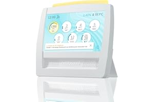 Natéosanté - Moniteur de Qualité de l’Air Intérieur avec Capteurs CO₂, COV, PM1, PM2.5, PM10 et Formaldéhyde – Air Coach Pro Formaldéhyde – Qualité air - Affichage Pédagogique