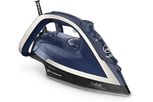 Tefal FV6846E1 Ultragliss Plus - Plancha de vapor antical, 2800 W, colector de cal extraíble, salida de vapor continua de 50 g/min, golpe de vapor de 260 g/min, apagado automático, azul/blanco