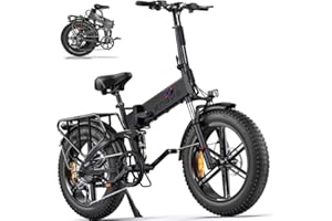 ENGWE Bicicleta Eléctrica Plegable, Neumáticos Gordos Off-Road E-Bike con 7-velocidades, 48V 16Ah Batería Extraíble - Velocidad hasta 25KM/H, Alcance hasta 120KM