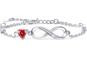 TUSUZIK Bransoletka dla kobiet 925 Sterling Silver z cyrkonią nieskończoność Love Heart bransoletki biżuteria walentynkowa prezenty dla kobiet żona