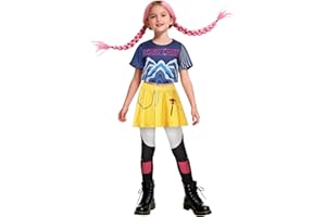 AYBUY Girls Demon Hunters Costume, Cosplay Costume for Kids Halloween Hunter Performance Outfits Kids Anime Girl Cosplay Uniform Pop Singers Idol Stage Role Play Carnival Outfit