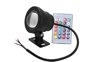 AKOZON Luce Subacquea, LED RGB Luce Subacquea Impermeabile Multicolore per Fontana da Esterno per faretti da Giardino(Nero AC/DC 12V)