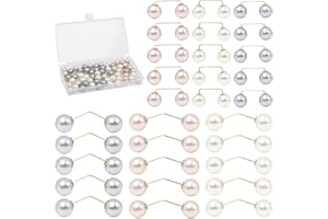 UTMACH 30 Stück Perle Brosche Pins Kragen Clip, Elegant Künstliche Perlen Brosche, Mode Doppelkopf Perle Brosche Ausschnitt Verkleinern für Frauen Mädchen Kleidung Dekoration(3 Farben)