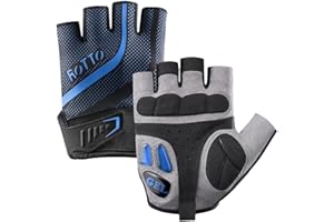 ROTTO Rękawiczki rowerowe, półpalce, uniseks, z żelem, amortyzujące wstrząsy, do rowerów górskich, wyścigowych, fitness, downhill
