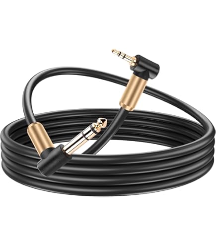1/4 To 1/4 Audio Cable PNGKNYOCN 1/8" To 1/4" Mono Audio Cable,3.5mm(1/8 Inch) TS Male To 6.35mm (1/4 Inch) TS Male Audio Coiled Cable For Amplifier, Speaker,Guitar Guitar Cable 6ft